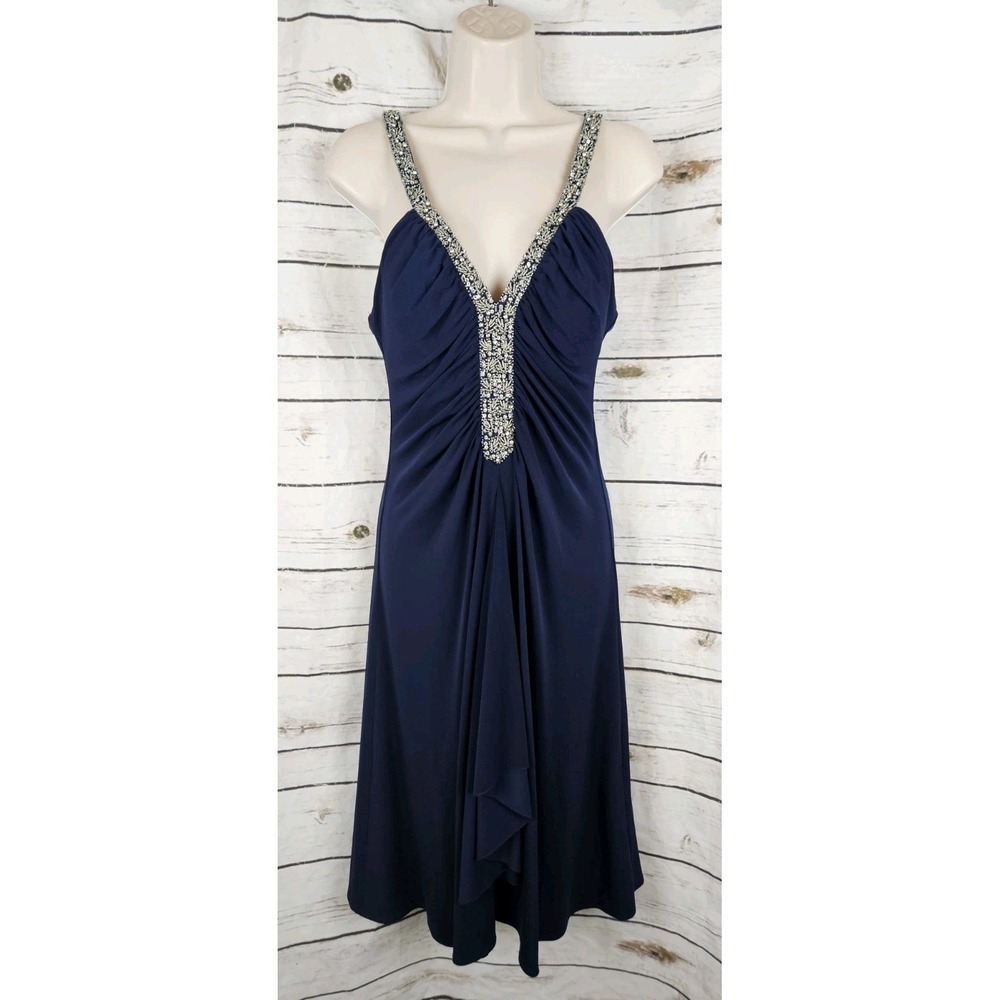 Vintage Beaded Neckline Dress 8 Y2K Fairy Whimsigoth 90's Ruched Cocktail